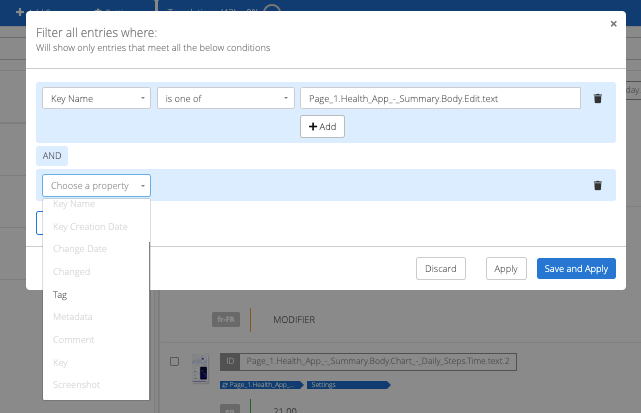 Custom filter setup